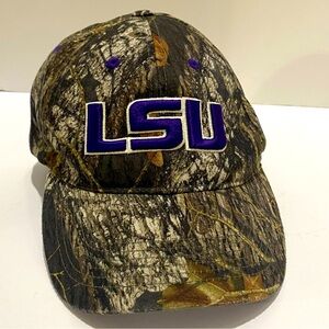 LSU Tigers Camo Baseball Cap Adjustable Embroidered Purple LSU Logo One Size